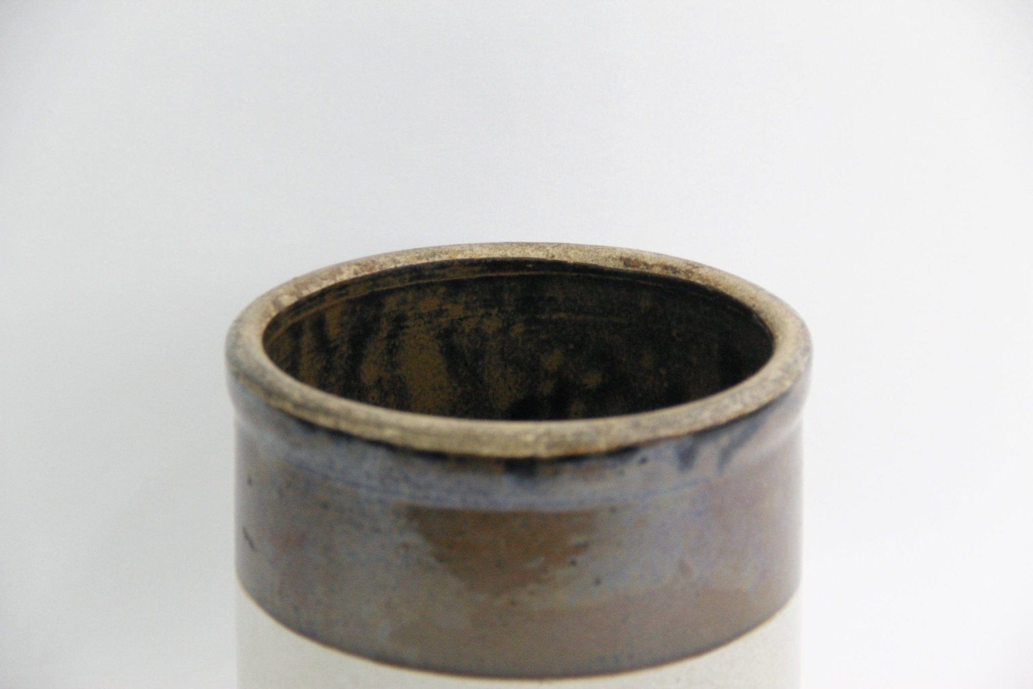 Antique Large Stoneware Preserves Crock | Two Tone | Late 1800s stoneware