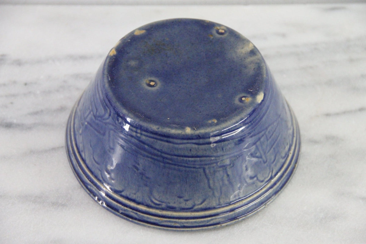 Antique McCoy Pottery Bowl | Blue Windmill Nappy Bowl - Debra Hall Lifestyle