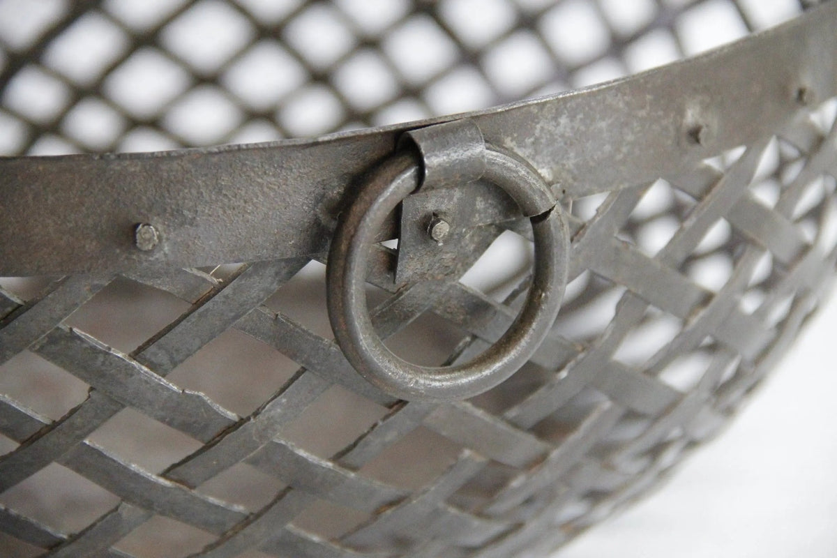 Antique Metal Bowl | Large Hand Made Iron Strip Fruit Bowl - Debra Hall Lifestyle