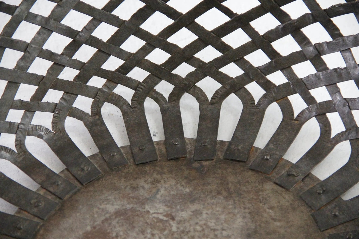 Antique Metal Bowl | Large Hand Made Iron Strip Fruit Bowl - Debra Hall Lifestyle