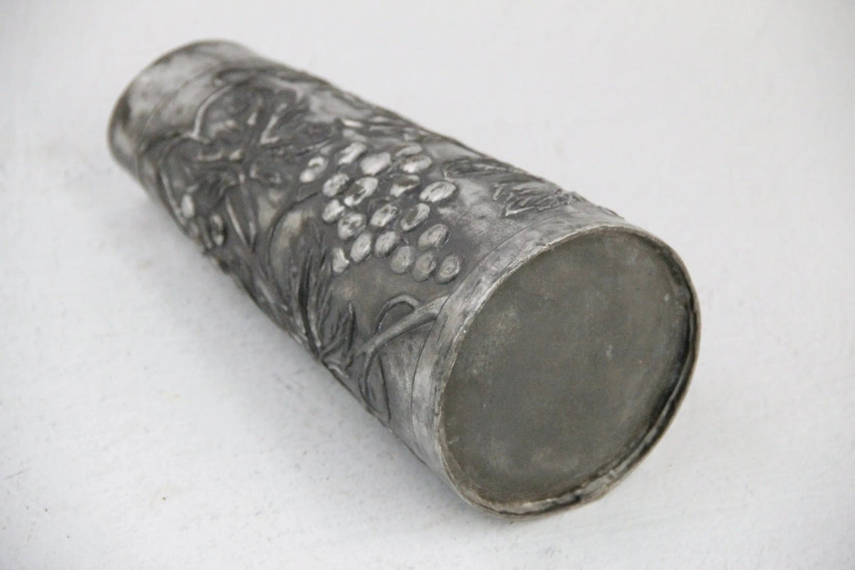 Antique Metal Vase | Repoussé Hammered Design-France - Debra Hall Lifestyle