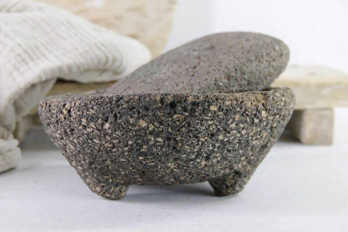 Antique Molcajete | Authentic Stone Basalt Mortar and Pestle - Debra Hall Lifestyle