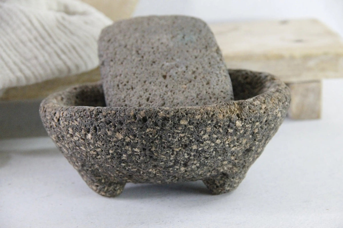 Antique Molcajete | Authentic Stone Basalt Mortar and Pestle - Debra Hall Lifestyle