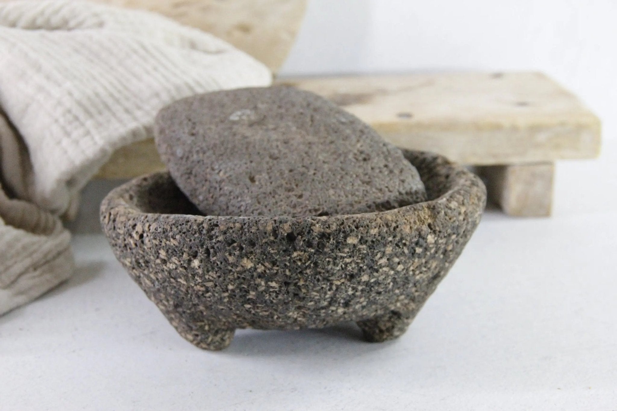 Antique Molcajete | Authentic Stone Basalt Mortar and Pestle - Debra Hall Lifestyle