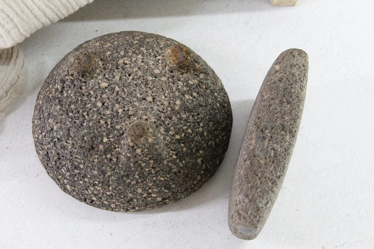 Antique Molcajete | Authentic Stone Basalt Mortar and Pestle - Debra Hall Lifestyle
