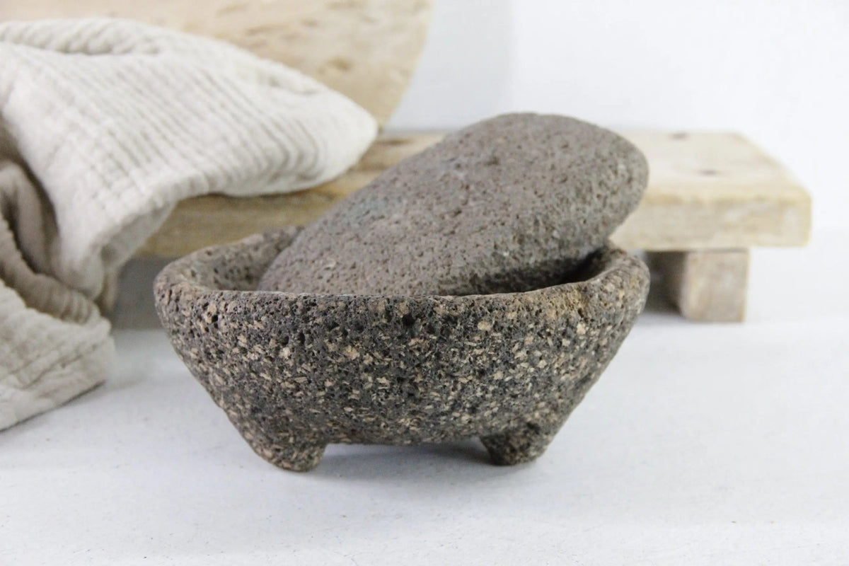 Antique Molcajete | Authentic Stone Basalt Mortar and Pestle - Debra Hall Lifestyle
