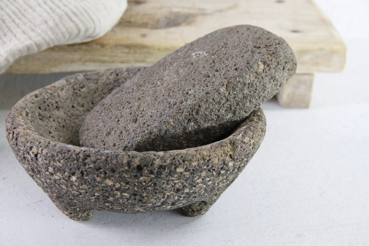 Antique Molcajete | Authentic Stone Basalt Mortar and Pestle - Debra Hall Lifestyle