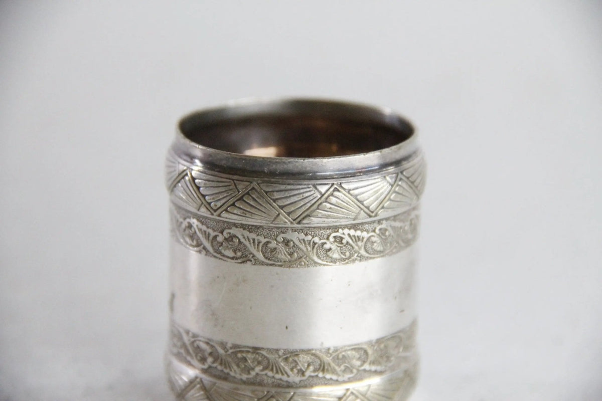 Antique Napkin Ring | English Silver Etched - Debra Hall Lifestyle
