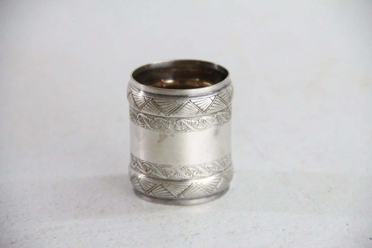 Antique Napkin Ring | English Silver Etched - Debra Hall Lifestyle