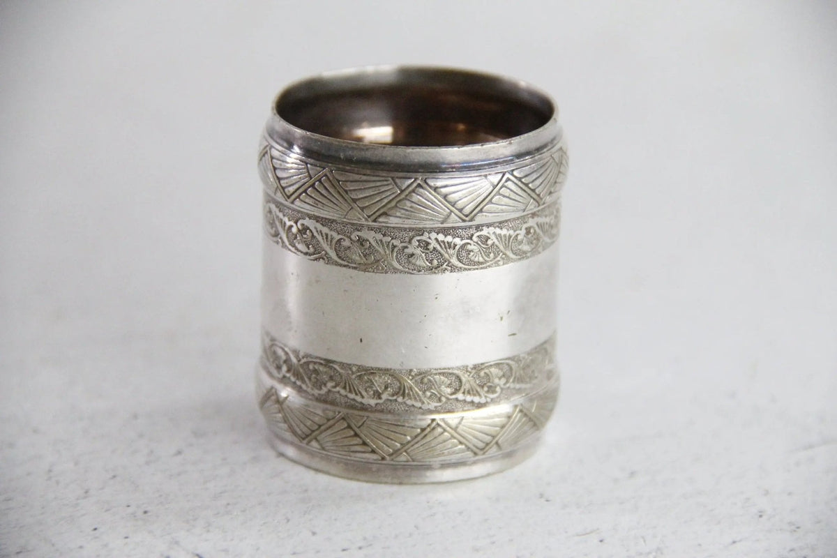Antique Napkin Ring | English Silver Etched - Debra Hall Lifestyle