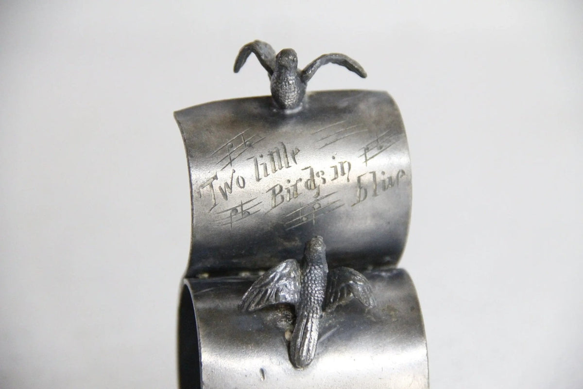 Antique Napkin Ring | Silver Plated with Figural Birds - Debra Hall Lifestyle