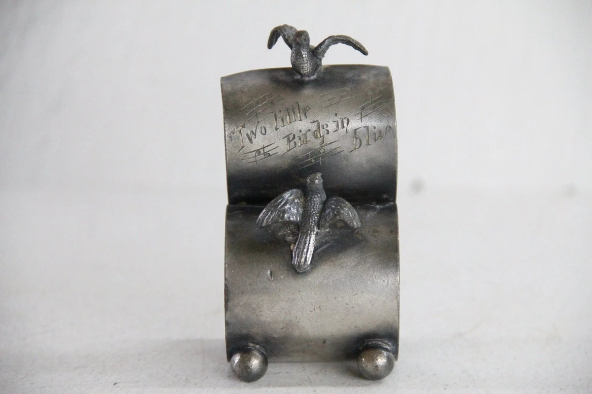 Antique Napkin Ring | Silver Plated with Figural Birds - Debra Hall Lifestyle
