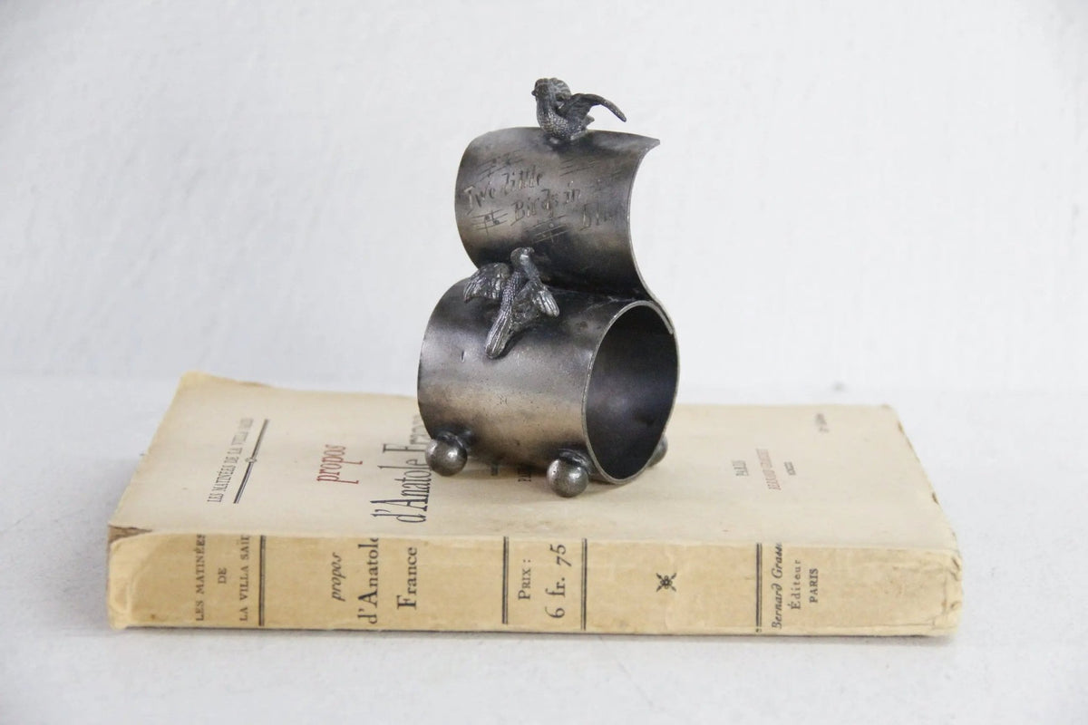 Antique Napkin Ring | Silver Plated with Figural Birds - Debra Hall Lifestyle