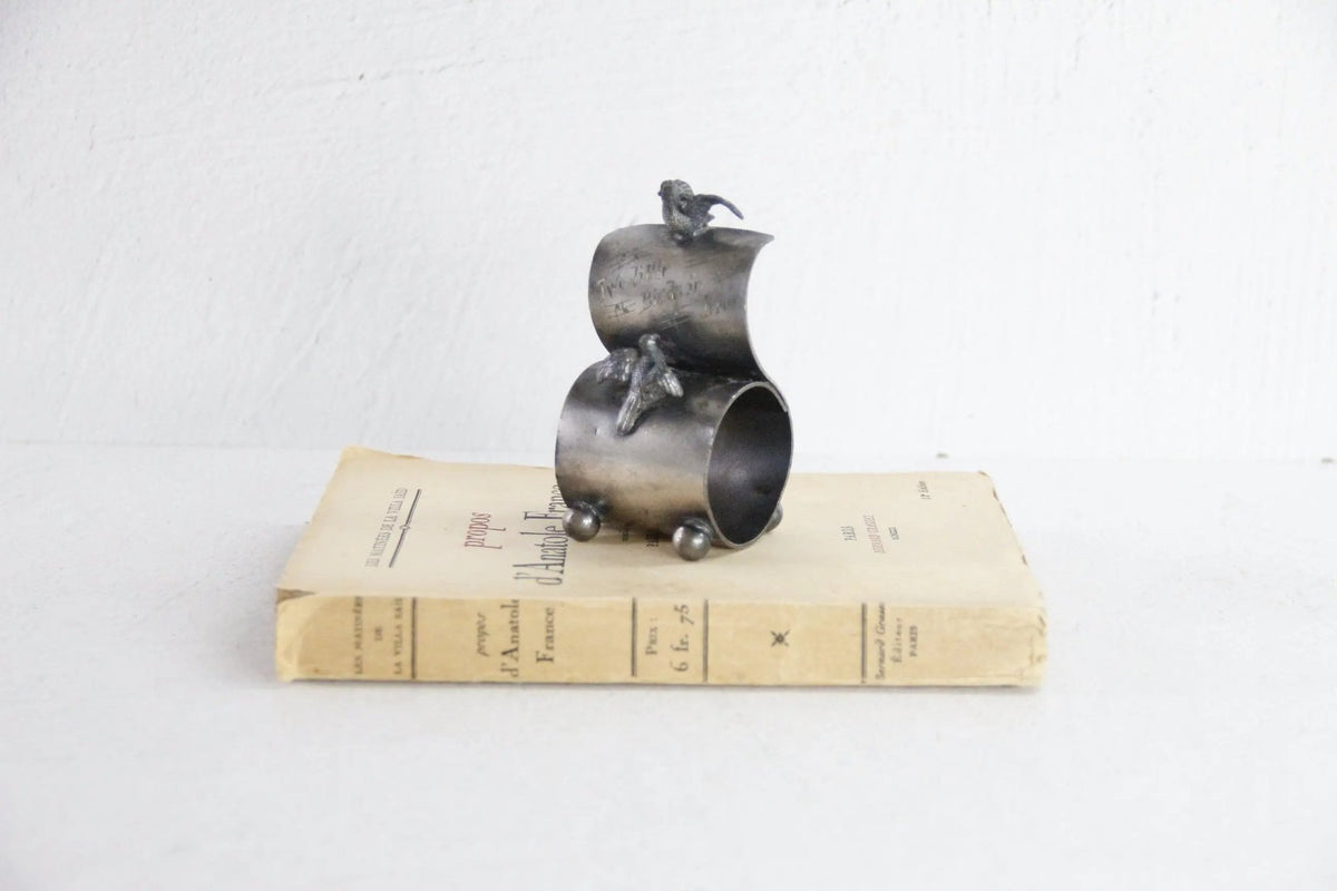 Antique Napkin Ring | Silver Plated with Figural Birds - Debra Hall Lifestyle