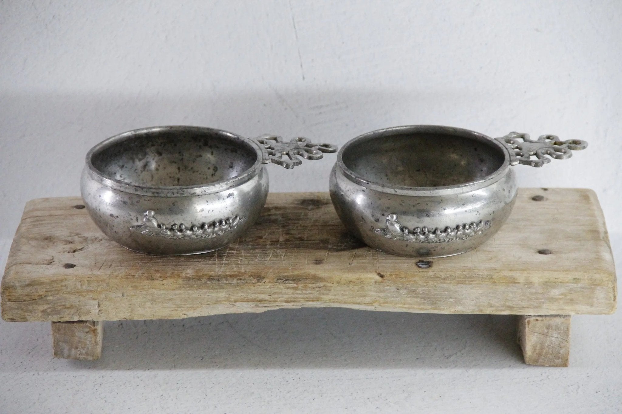 Antique Pewter Porringer | Cornwall & Murphy Bowl Tastevin - Debra Hall Lifestyle