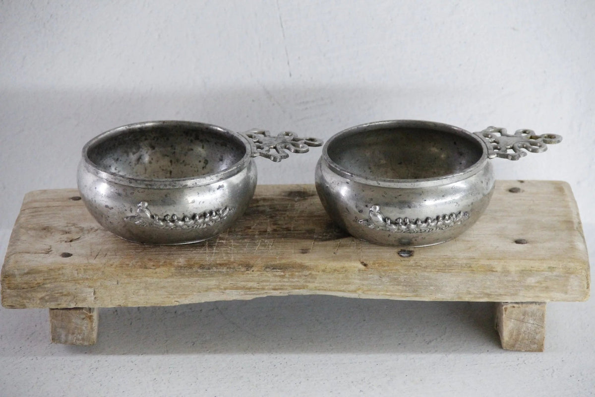 Antique Pewter Porringer | Cornwall & Murphy Bowl Tastevin - Debra Hall Lifestyle
