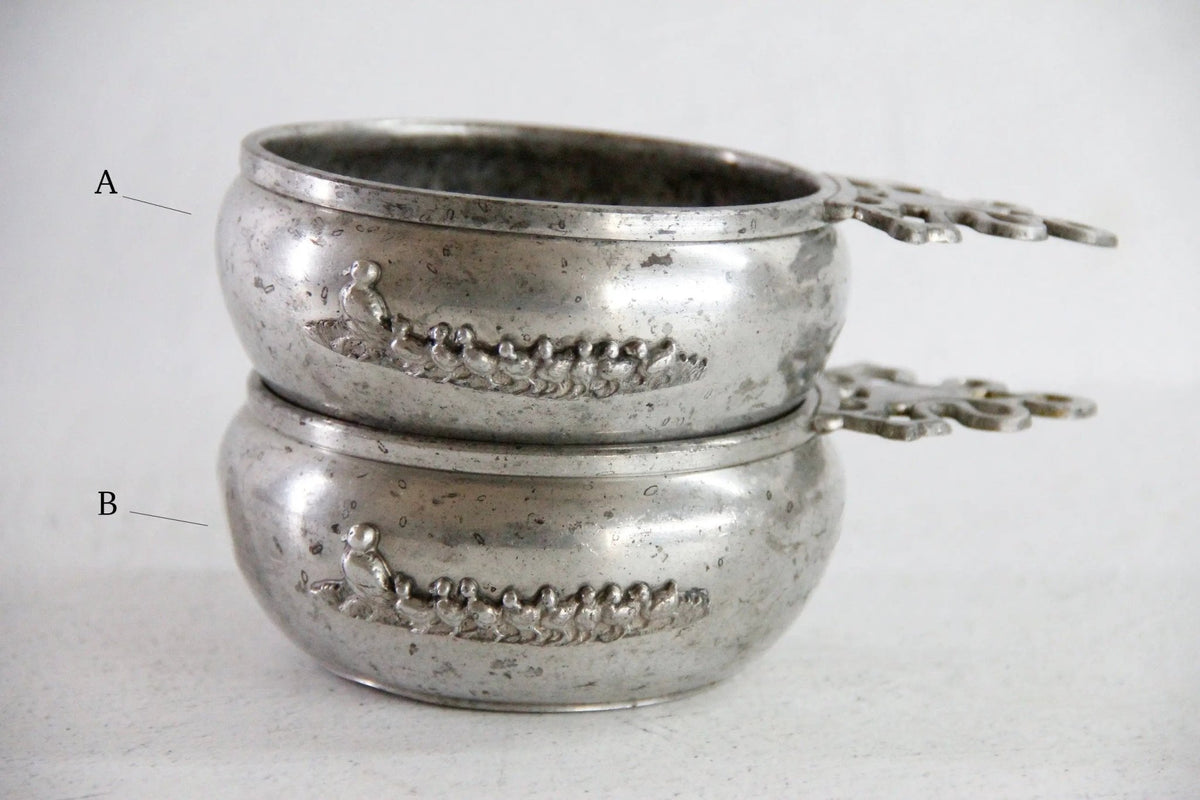 Antique Pewter Porringer | Cornwall & Murphy Bowl Tastevin - Debra Hall Lifestyle