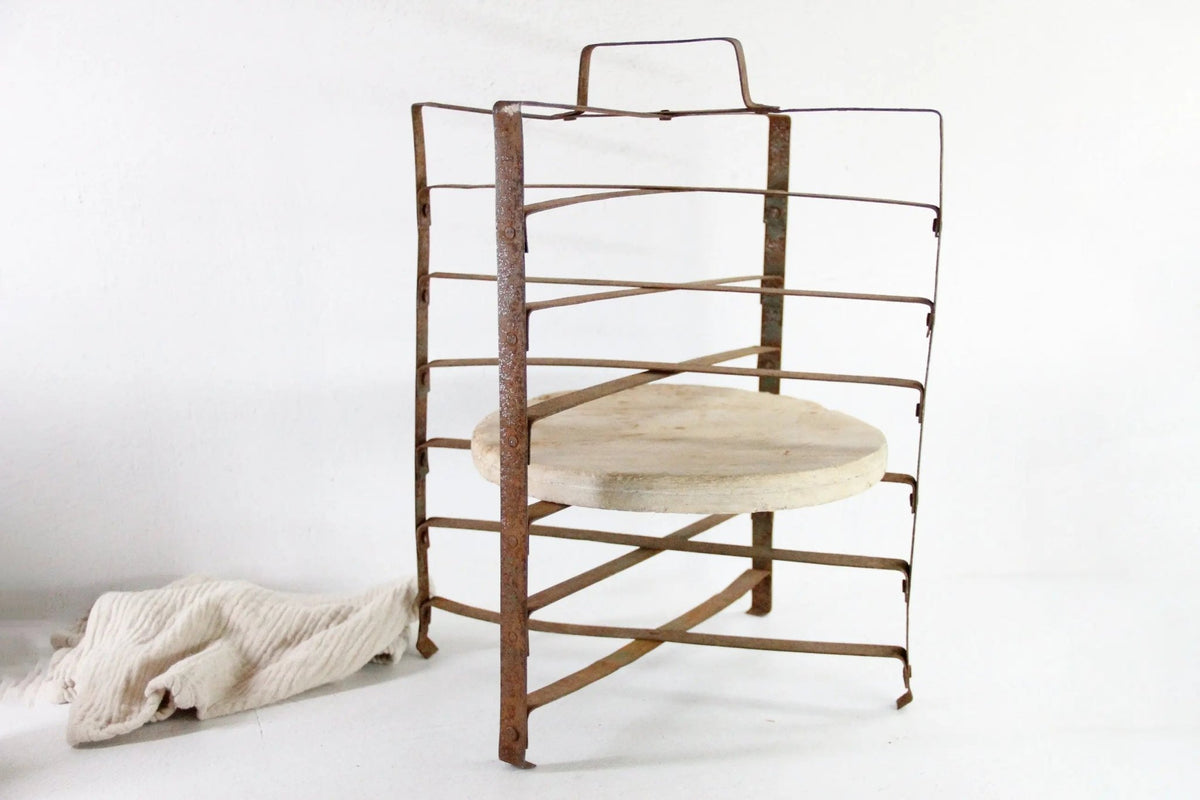Antique Pie Cooling Rack French | Bakery Folding Iron Stand - Debra Hall Lifestyle
