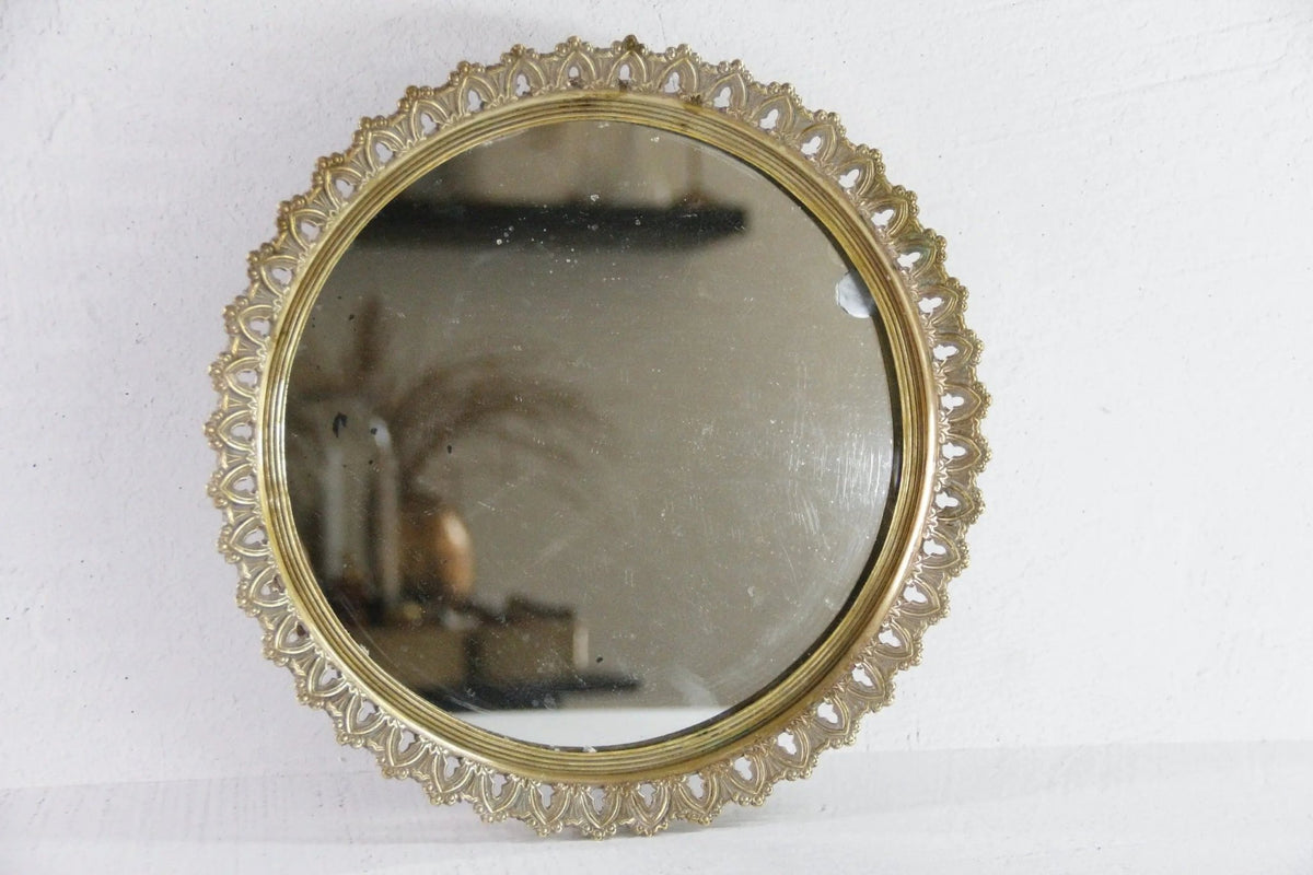Antique Plateau Mirror French Neoclassical Brass 19th Century - Debra Hall Lifestyle