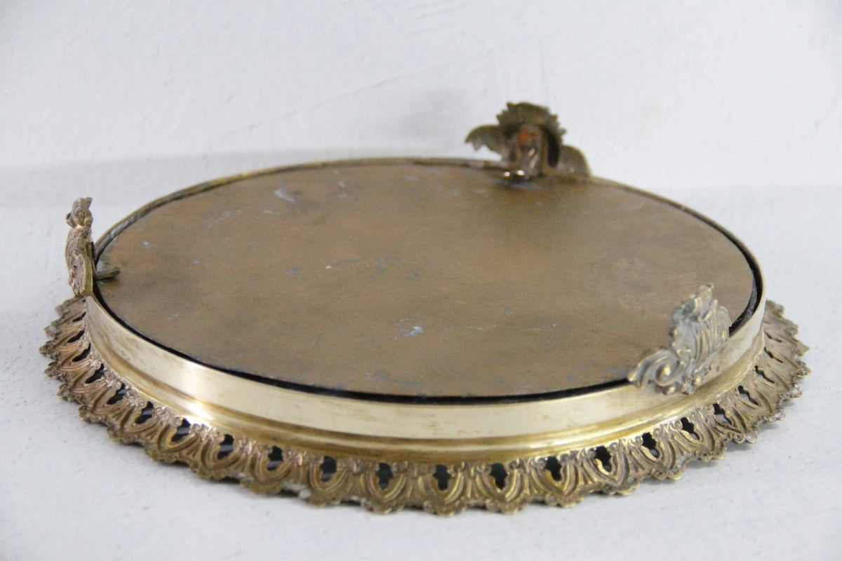 Antique Plateau Mirror French Neoclassical Brass 19th Century - Debra Hall Lifestyle