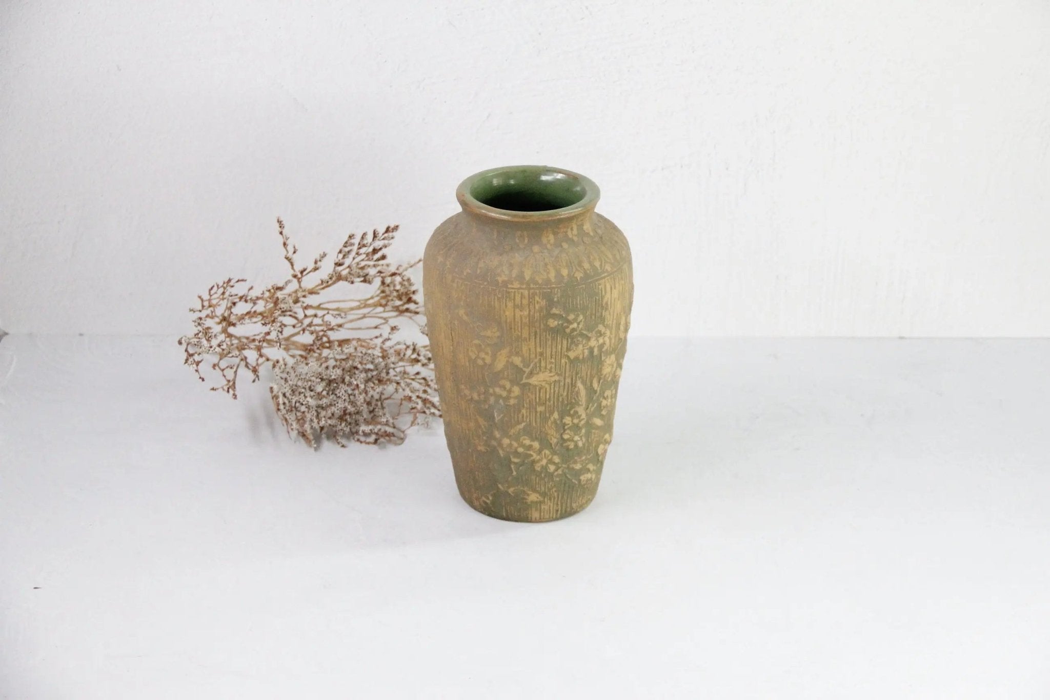 Antique Pottery Vase | Red Wing Brushware Union Stoneware - Debra Hall Lifestyle