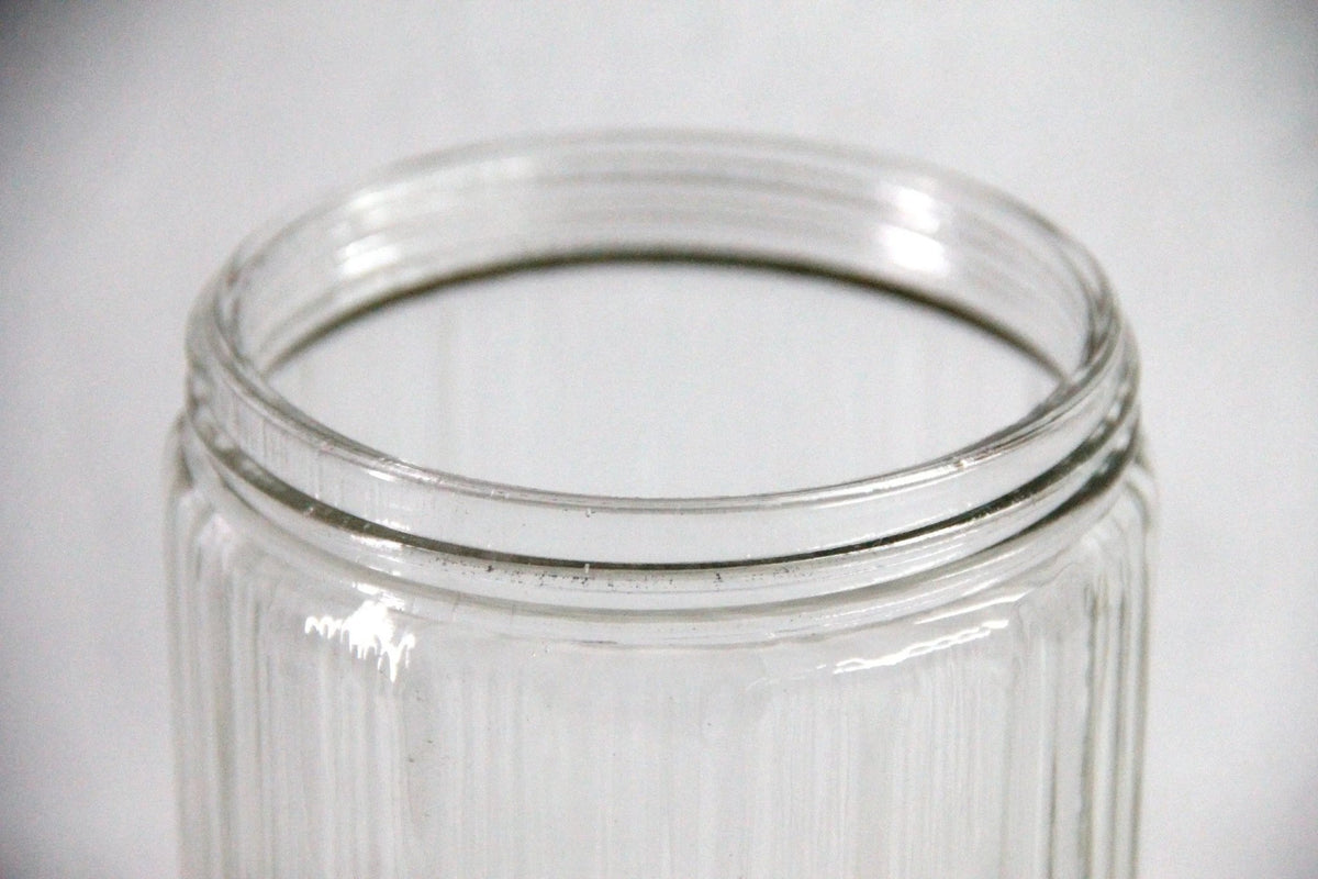 Antique Rare Hoosier Coffee Jar | Triple Ribbed Glass, 1920s - Debra Hall Lifestyle