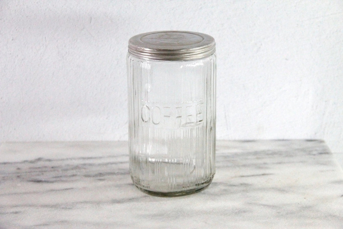 Antique Rare Hoosier Coffee Jar | Triple Ribbed Glass, 1920s - Debra Hall Lifestyle