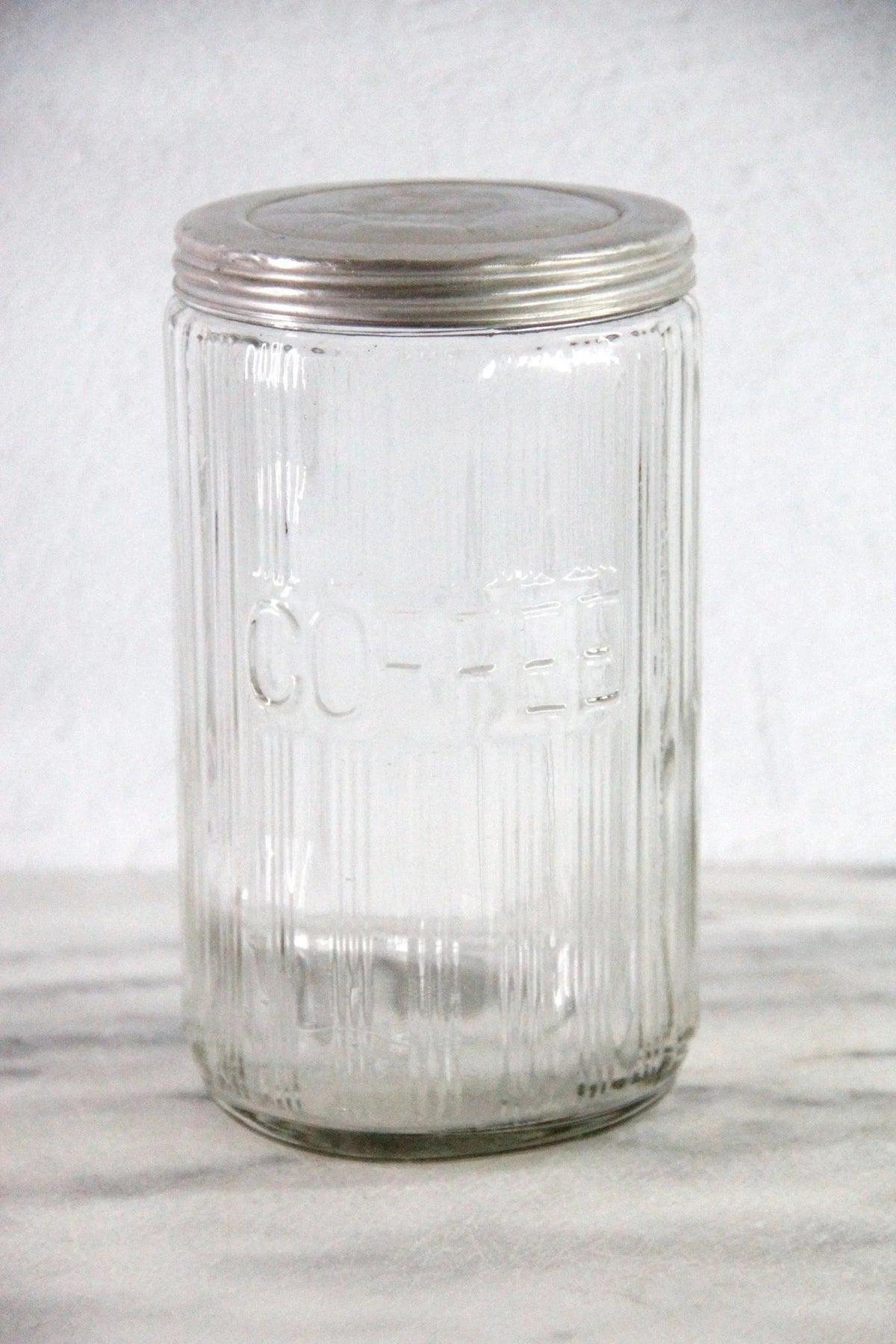 Antique Rare Hoosier Coffee Jar | Triple Ribbed Glass, 1920s - Debra Hall Lifestyle