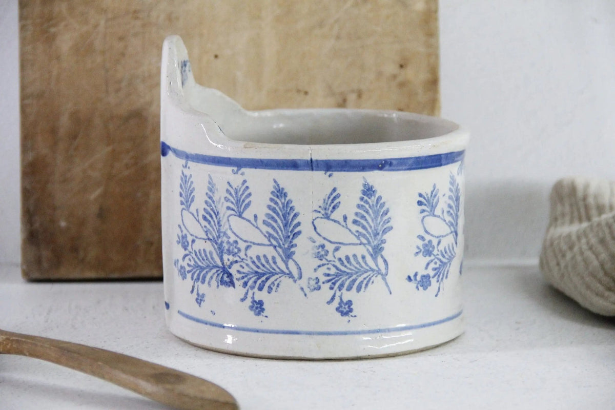 Antique Salt Crock | Stoneware Hanging Salt Box Cellar - Debra Hall Lifestyle