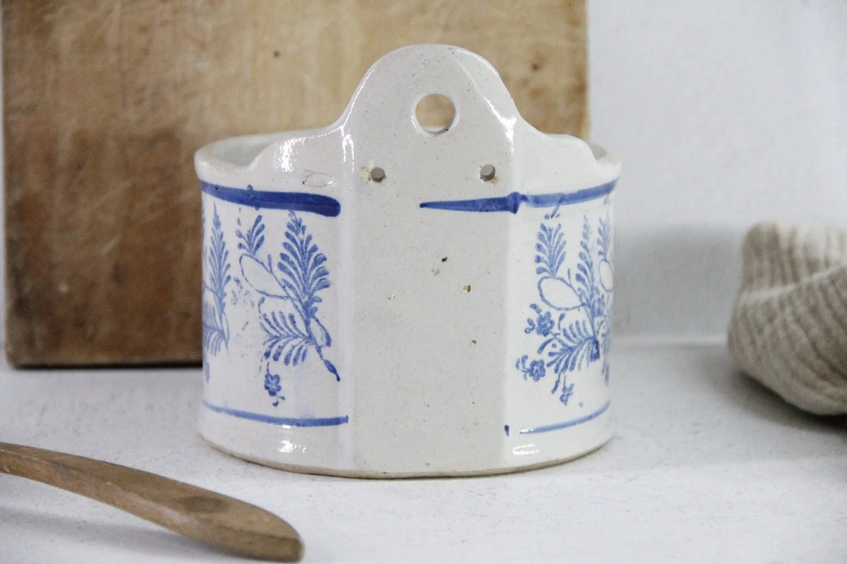 Antique Salt Crock | Stoneware Hanging Salt Box Cellar - Debra Hall Lifestyle