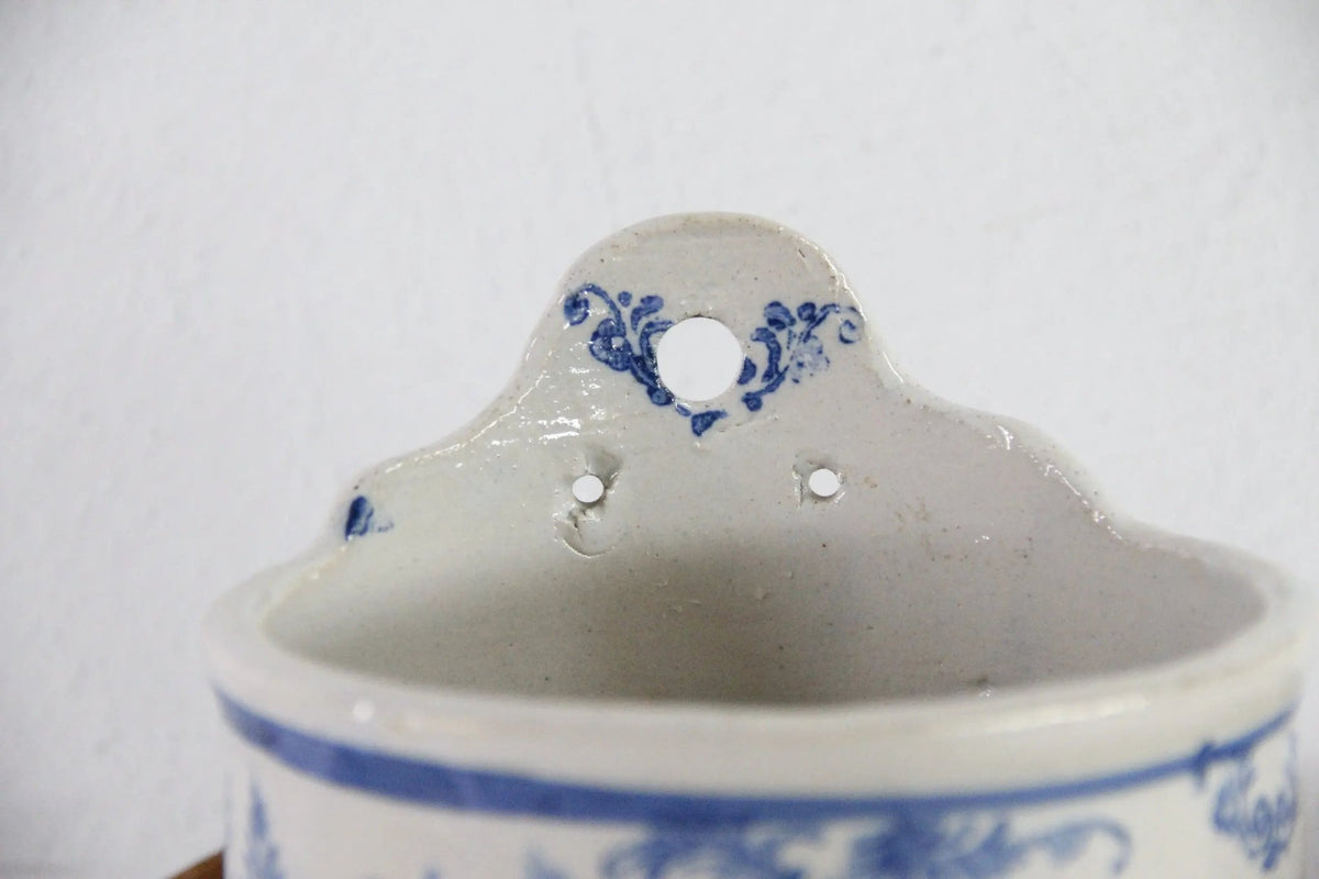 Antique Salt Crock | Stoneware Hanging Salt Box Cellar - Debra Hall Lifestyle