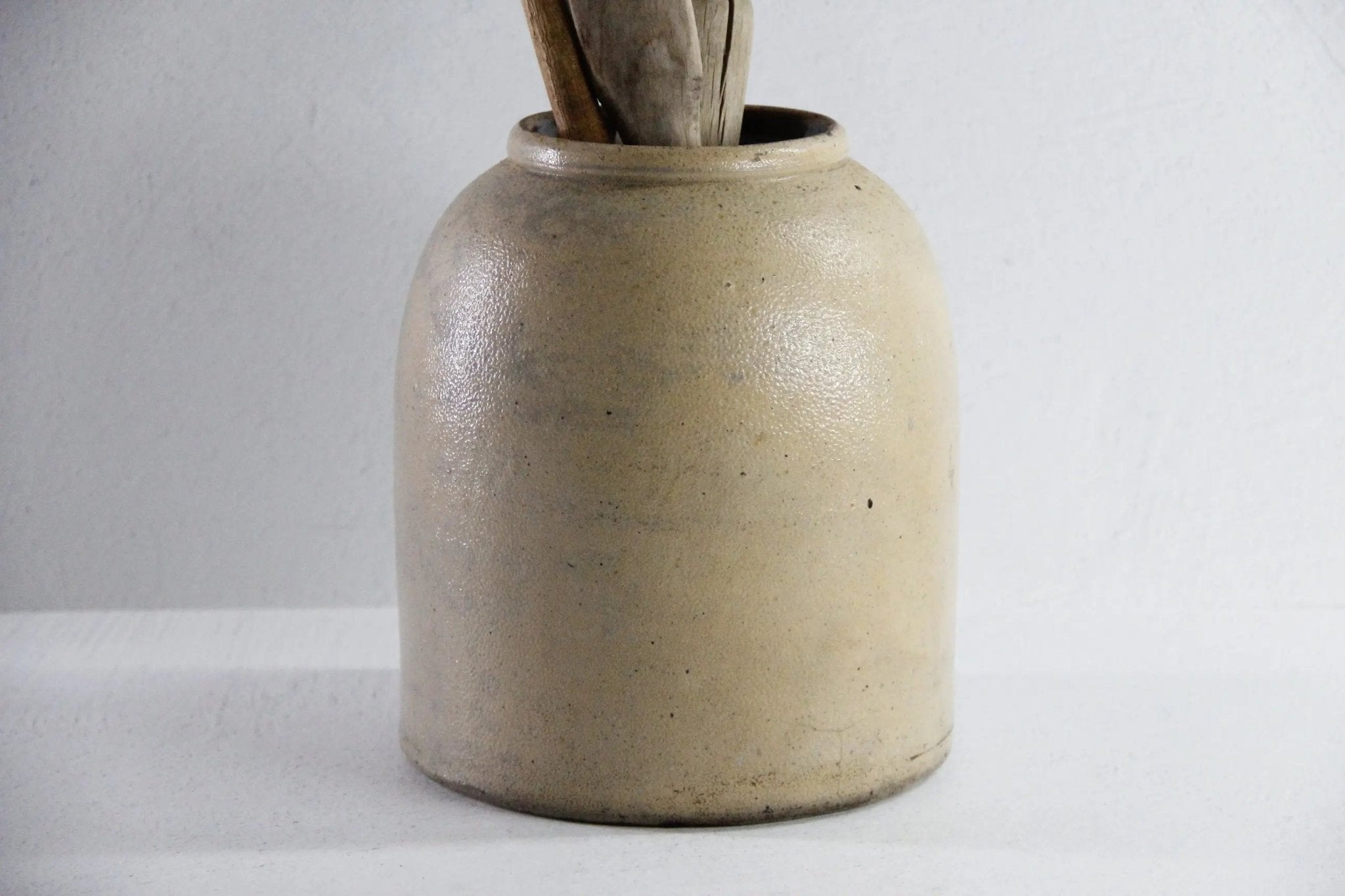 Antique Salt Glaze Stoneware Crock | Utensil Canning Jar - Debra Hall Lifestyle
