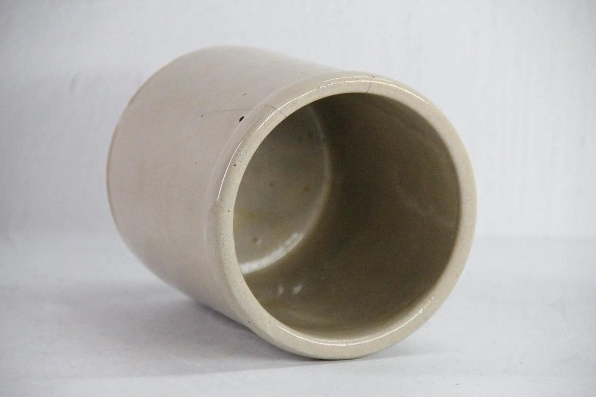 Antique Salt Glazed Crock | Small Stoneware Utensil Jar - Debra Hall Lifestyle