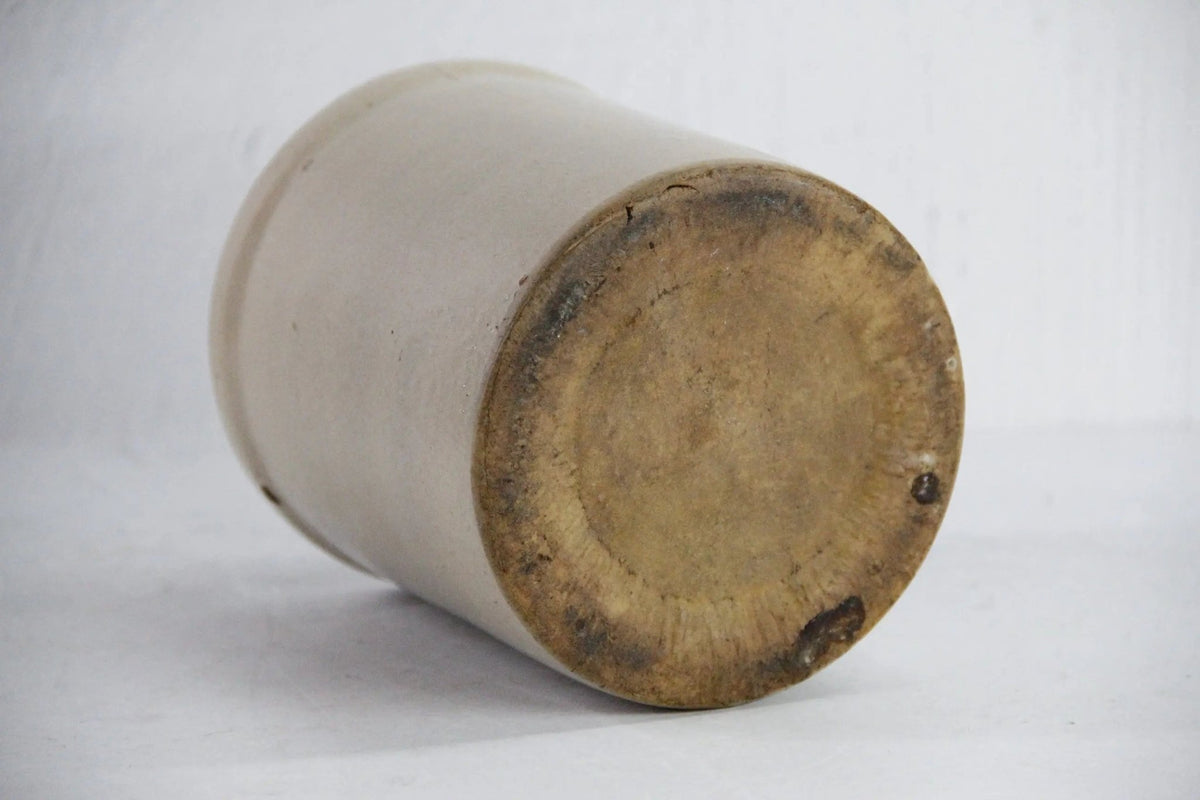 Antique Salt Glazed Crock | Small Stoneware Utensil Jar - Debra Hall Lifestyle