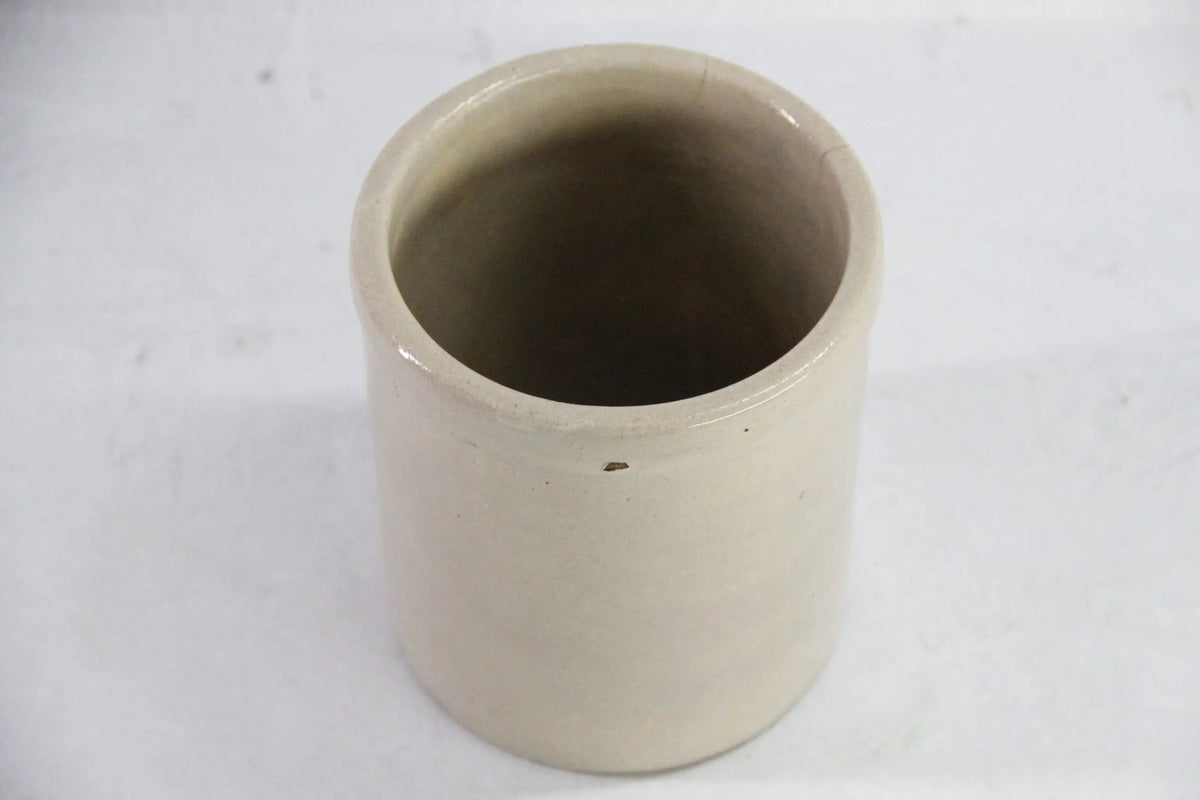 Antique Salt Glazed Crock | Small Stoneware Utensil Jar - Debra Hall Lifestyle