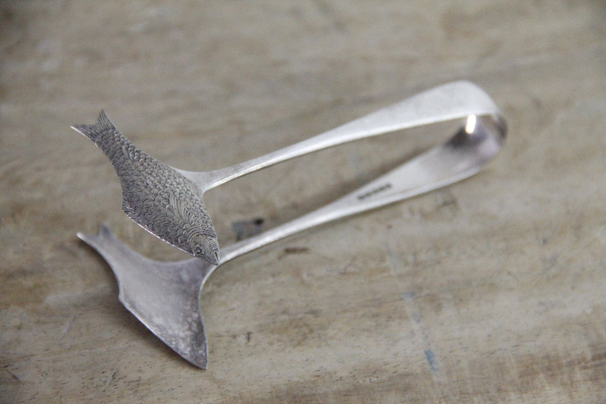 Antique Sardine Tongs English Silver Plate Figural Fish - Debra Hall Lifestyle