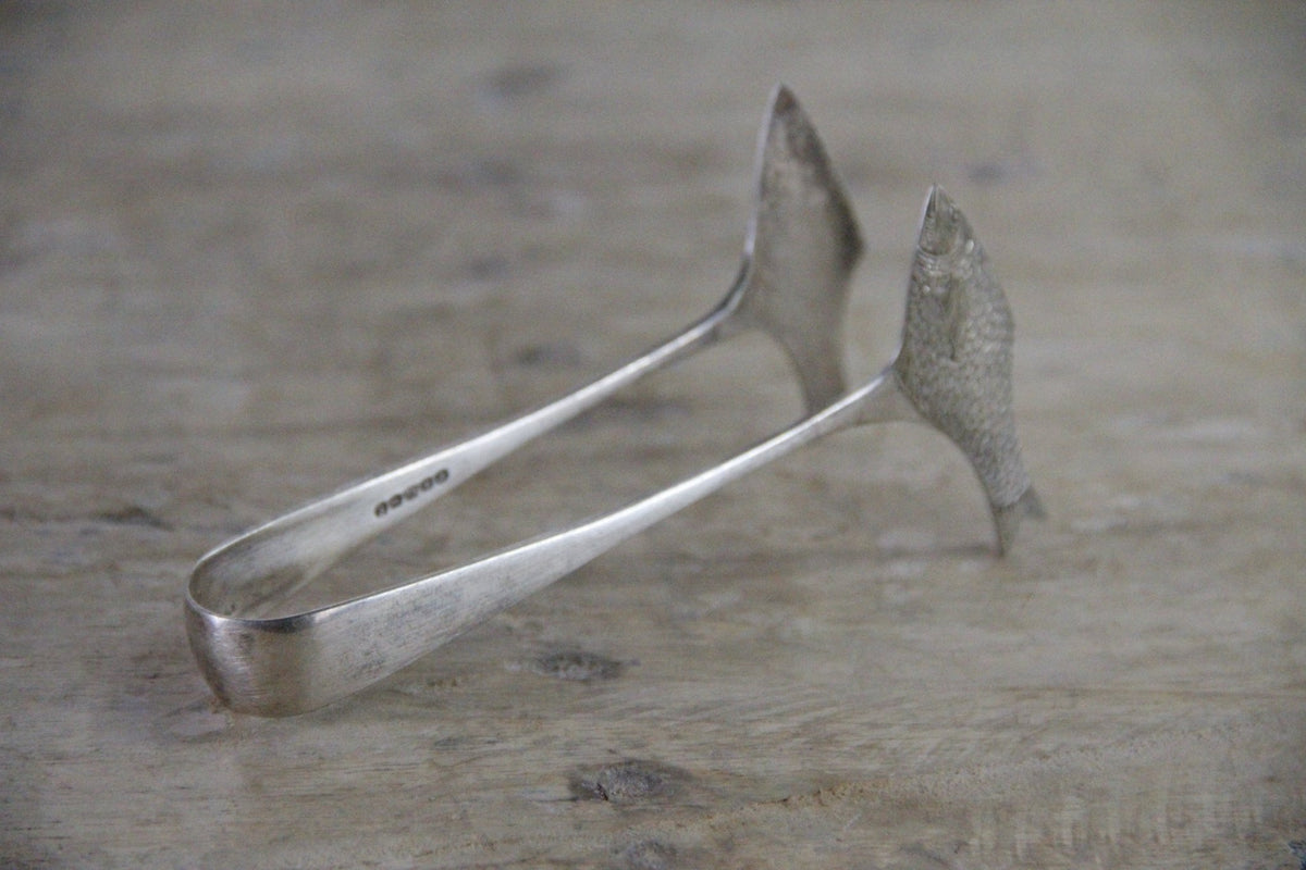Antique Sardine Tongs English Silver Plate Figural Fish - Debra Hall Lifestyle