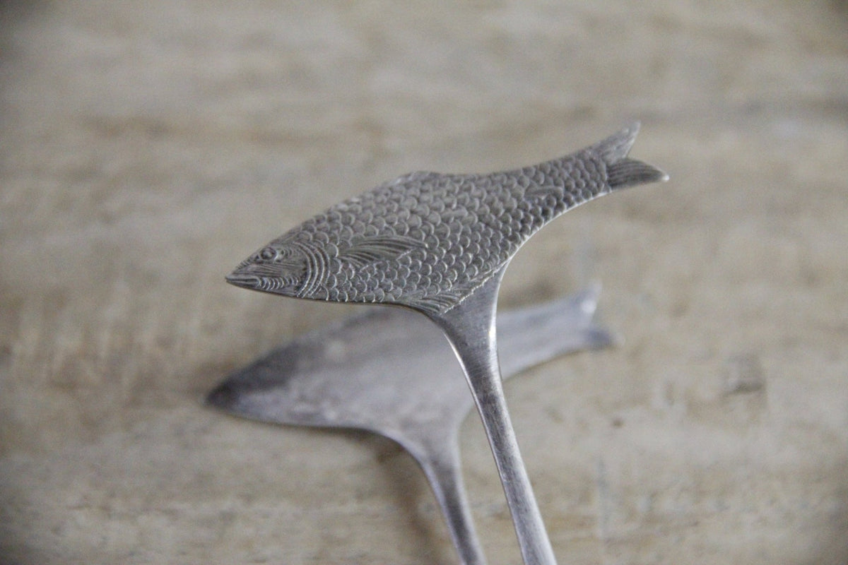Antique Sardine Tongs English Silver Plate Figural Fish - Debra Hall Lifestyle