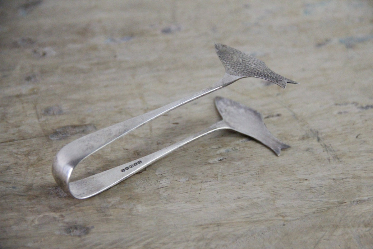 Antique Sardine Tongs English Silver Plate Figural Fish - Debra Hall Lifestyle