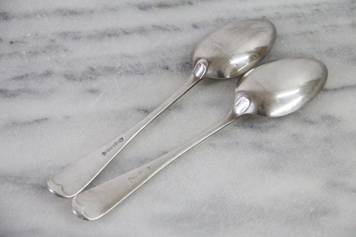 Antique Serving Spoon | Old English Monogram Set of 2 - Debra Hall Lifestyle