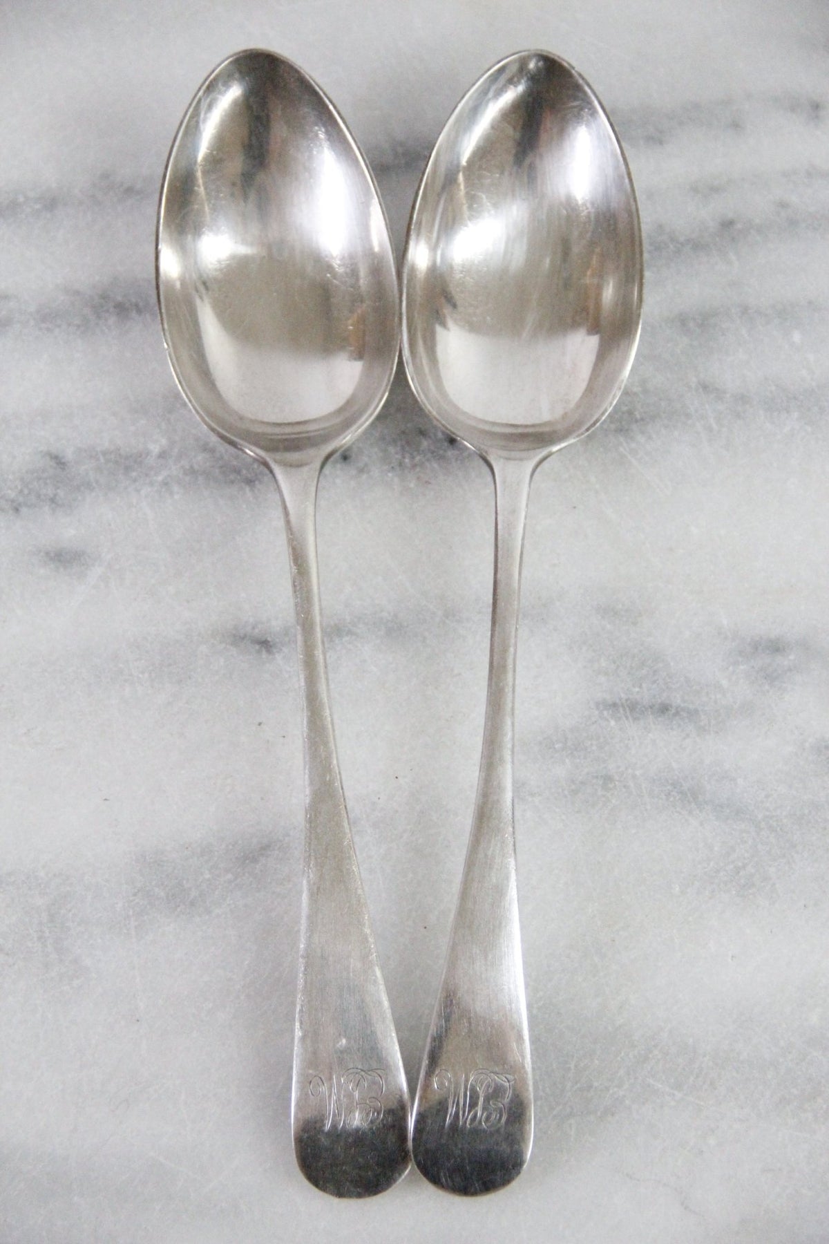 Antique Serving Spoon | Old English Monogram Set of 2 - Debra Hall Lifestyle