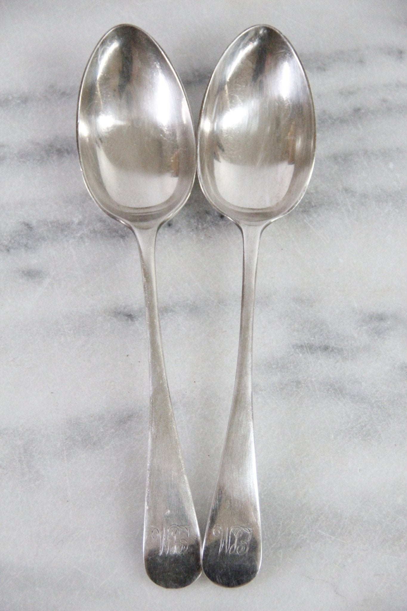 Antique Serving Spoon | Old English Monogram Set of 2 - Debra Hall Lifestyle