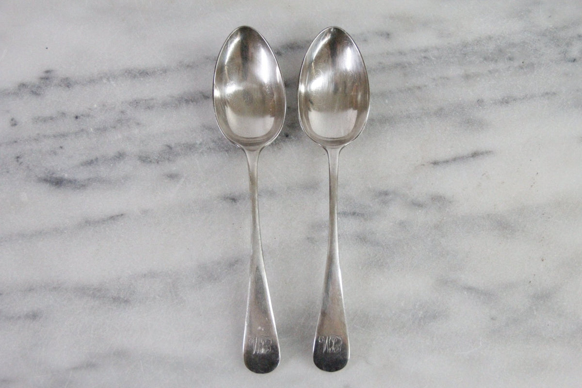 Antique Serving Spoon | Old English Monogram Set of 2 - Debra Hall Lifestyle