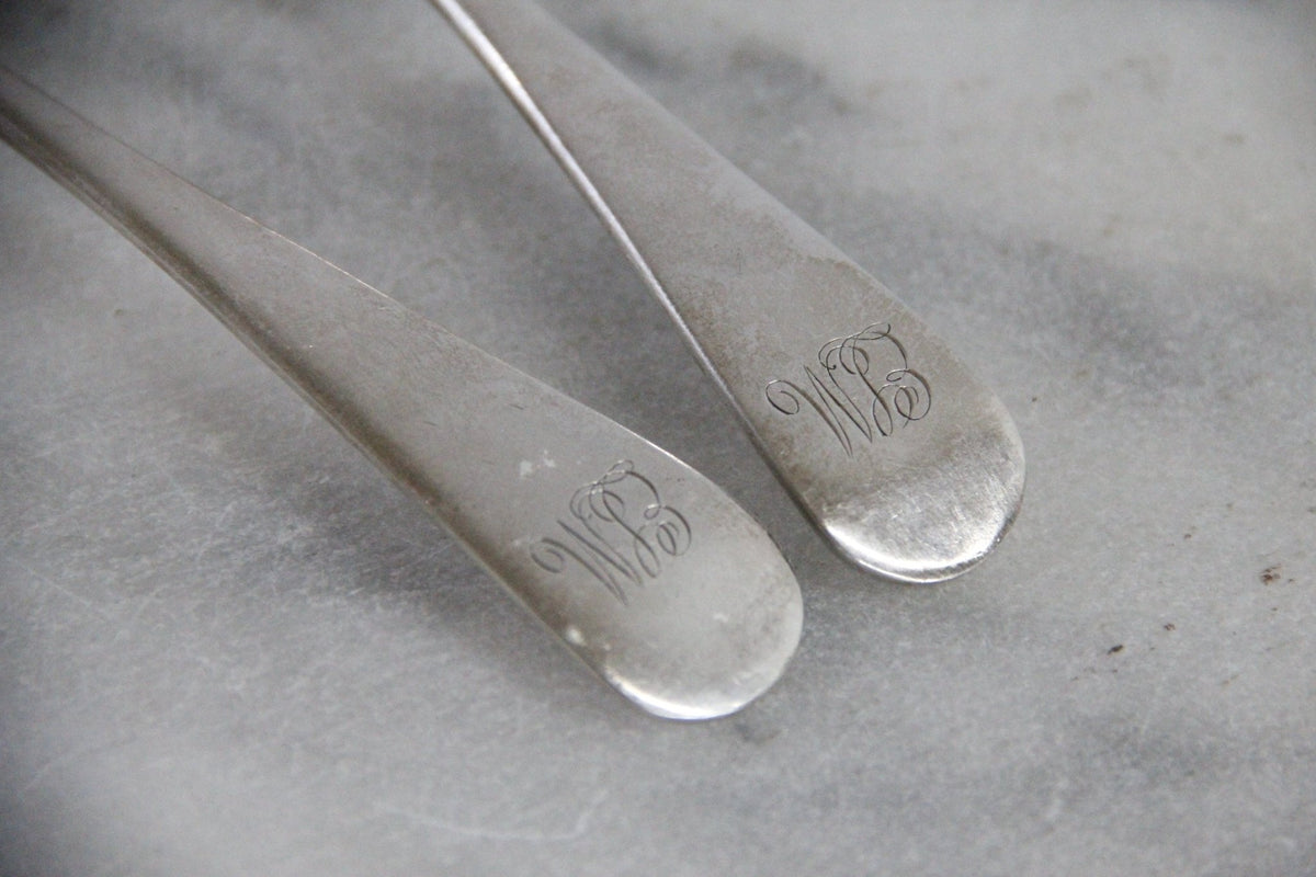 Antique Serving Spoon | Old English Monogram Set of 2 - Debra Hall Lifestyle