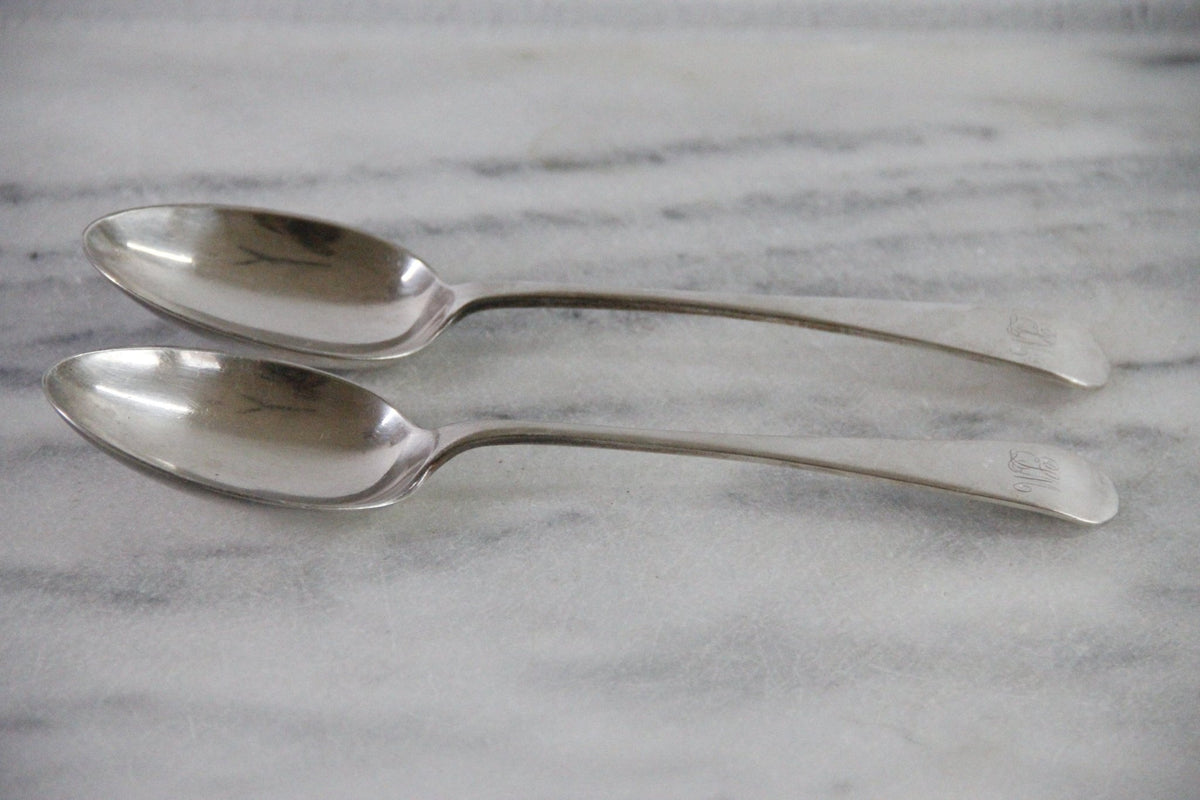 Antique Serving Spoon | Old English Monogram Set of 2 - Debra Hall Lifestyle