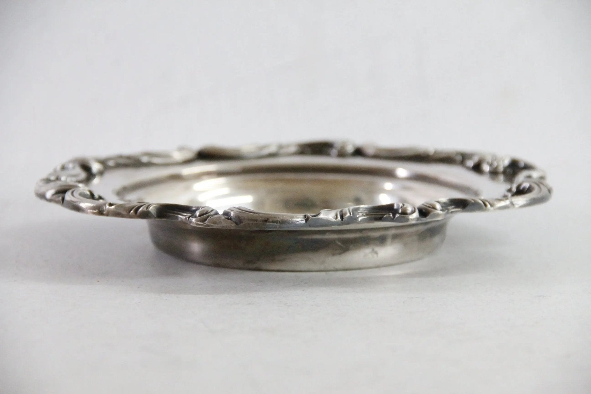 Antique Silver Bon Bon Dish | WSB 9" Tray Magnum Coaster - Debra Hall Lifestyle