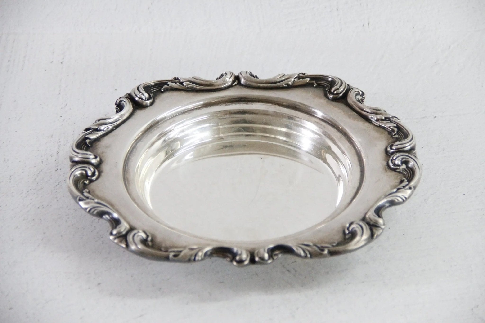 Antique Silver Bon Bon Dish | WSB 9" Tray Magnum Coaster - Debra Hall Lifestyle