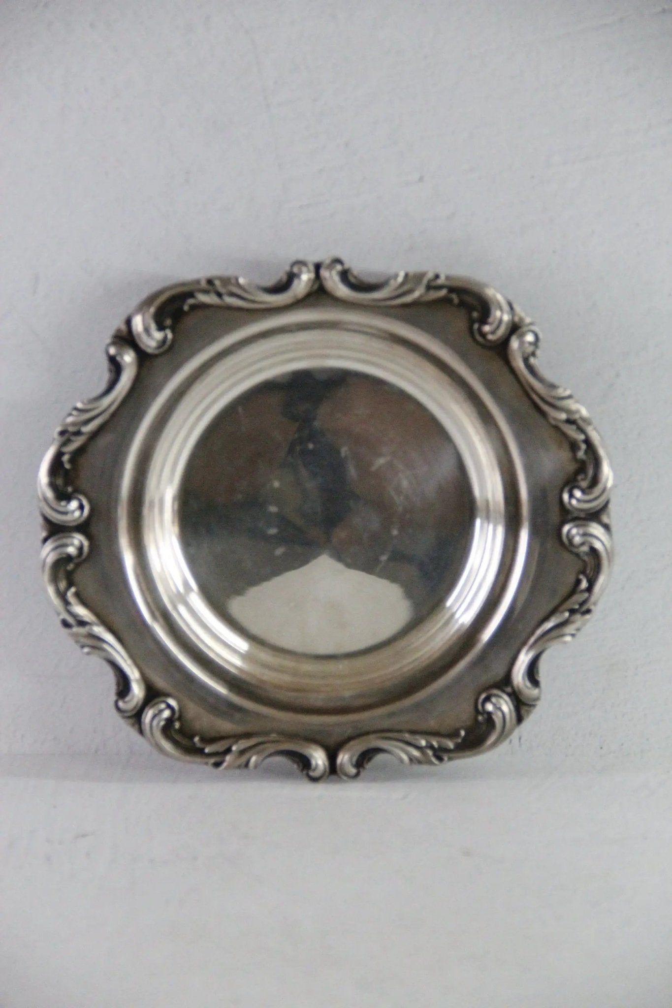 Antique Silver Bon Bon Dish | WSB 9" Tray Magnum Coaster - Debra Hall Lifestyle
