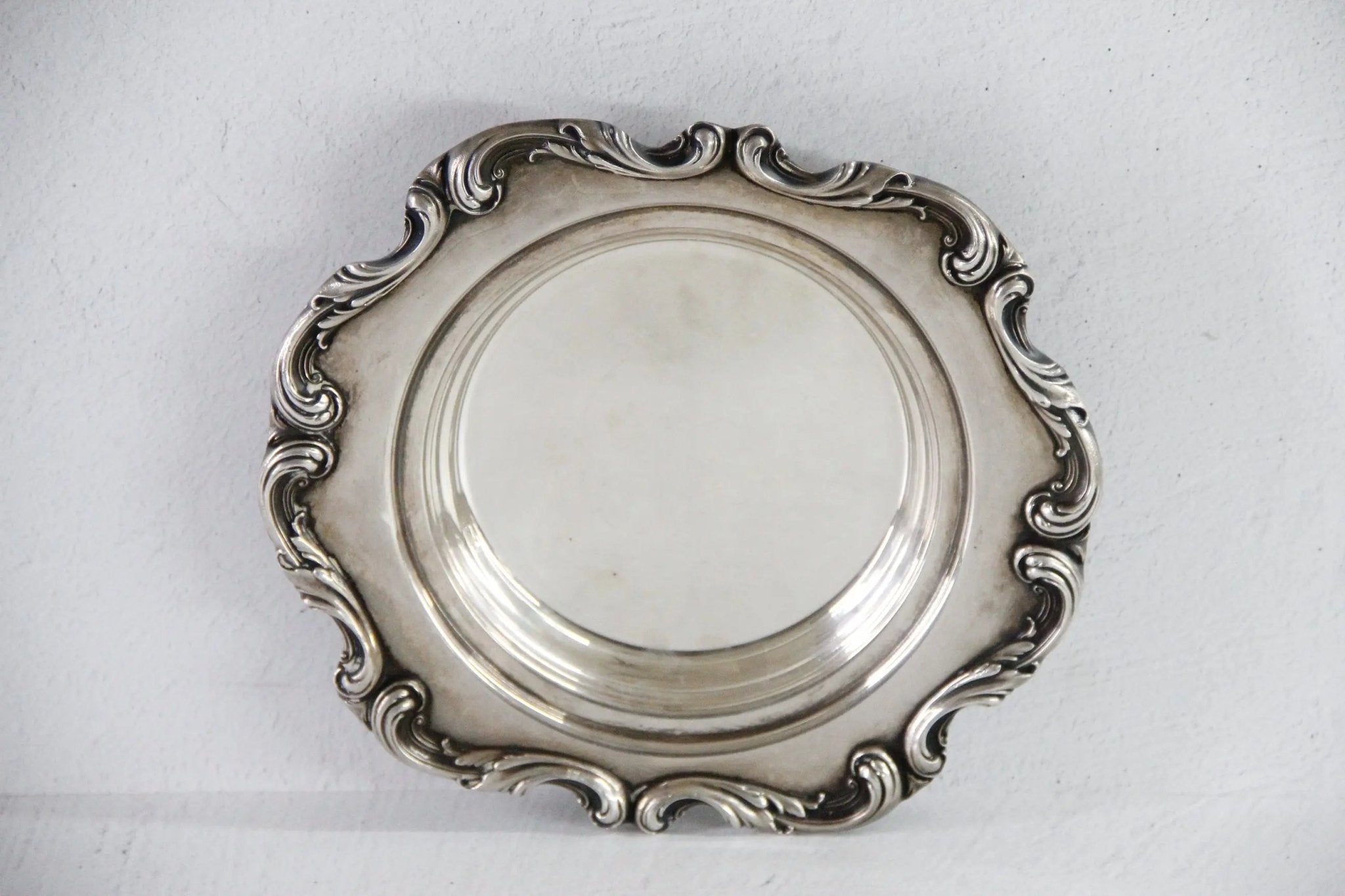 Antique Silver Bon Bon Dish | WSB 9" Tray Magnum Coaster - Debra Hall Lifestyle