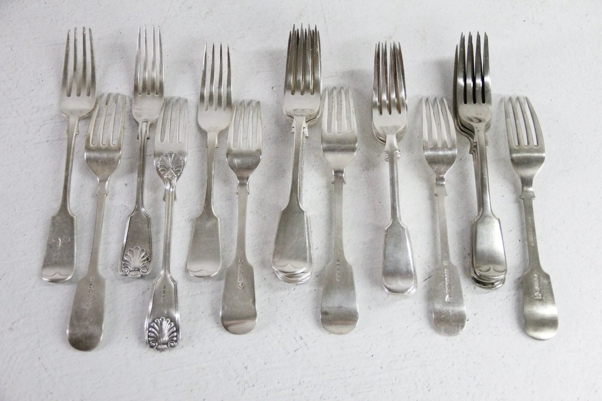 Antique Silver Dinner Fork | Fiddleback Style Assorted - Debra Hall Lifestyle